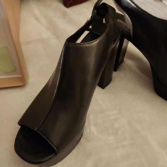 MK Piper Leather Sling Back Platform Size 8.5 - Picture 6 of 13